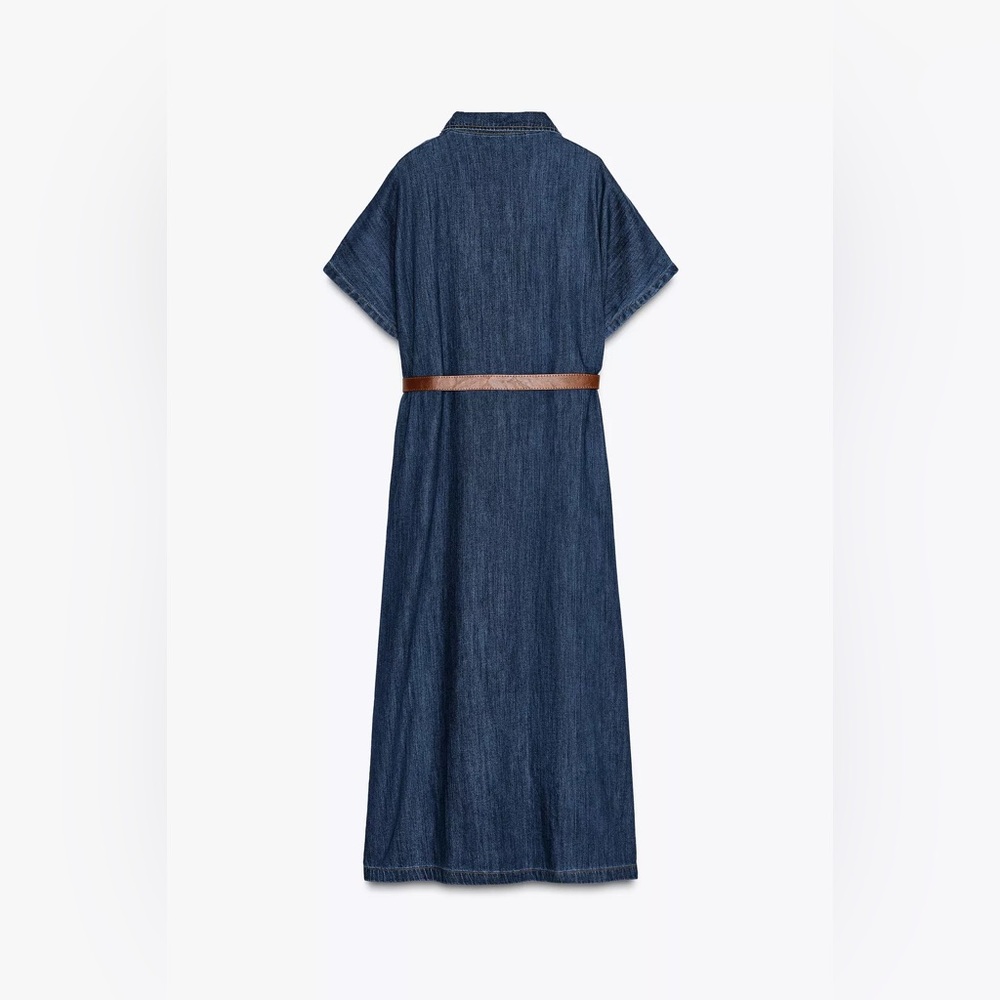 Zara Blue Denim Button-Down Dress - Picture 3 of 3